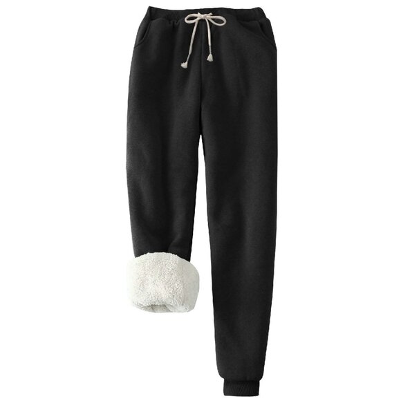 Women's Sherpa Lined Fleece Joggers Winter Warm Active Sweatpants